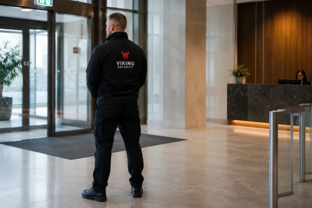 A Viking Security officer on duty